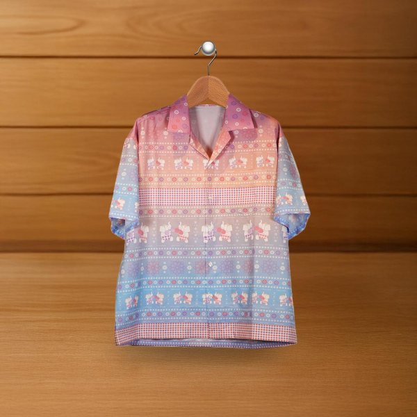  Elephant Shirt With Thai Silk Pattern 